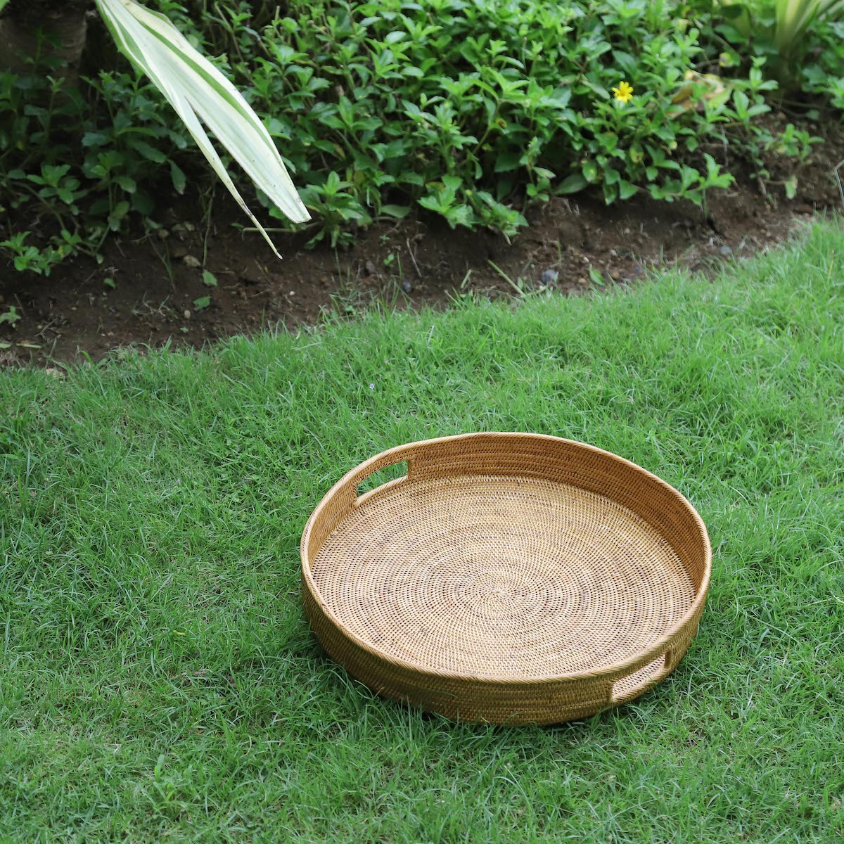 両手で持つお盆Mサイズ (TRY344) Rosily(ロージリー) バリ島 アタかご雑貨