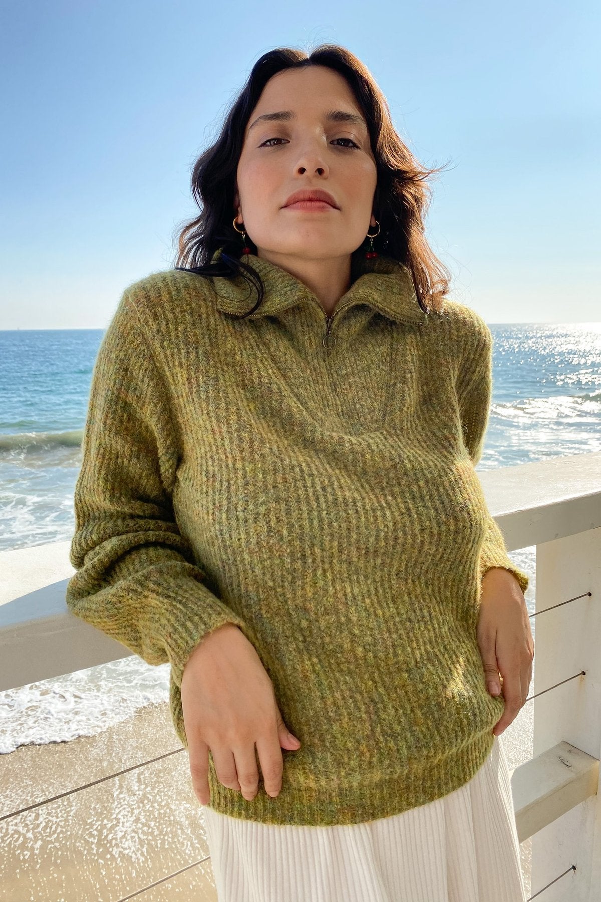 Paloma Wool + Cero Partial Zip Pullover – Green