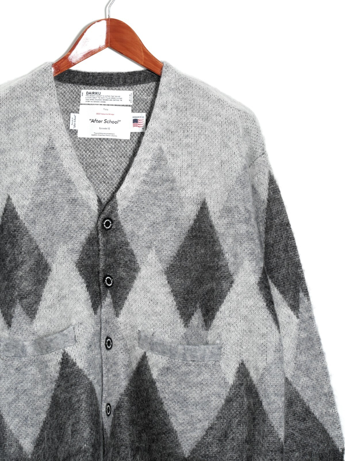 アーガイル モヘア ニットカーディガン - ダイリク レディース