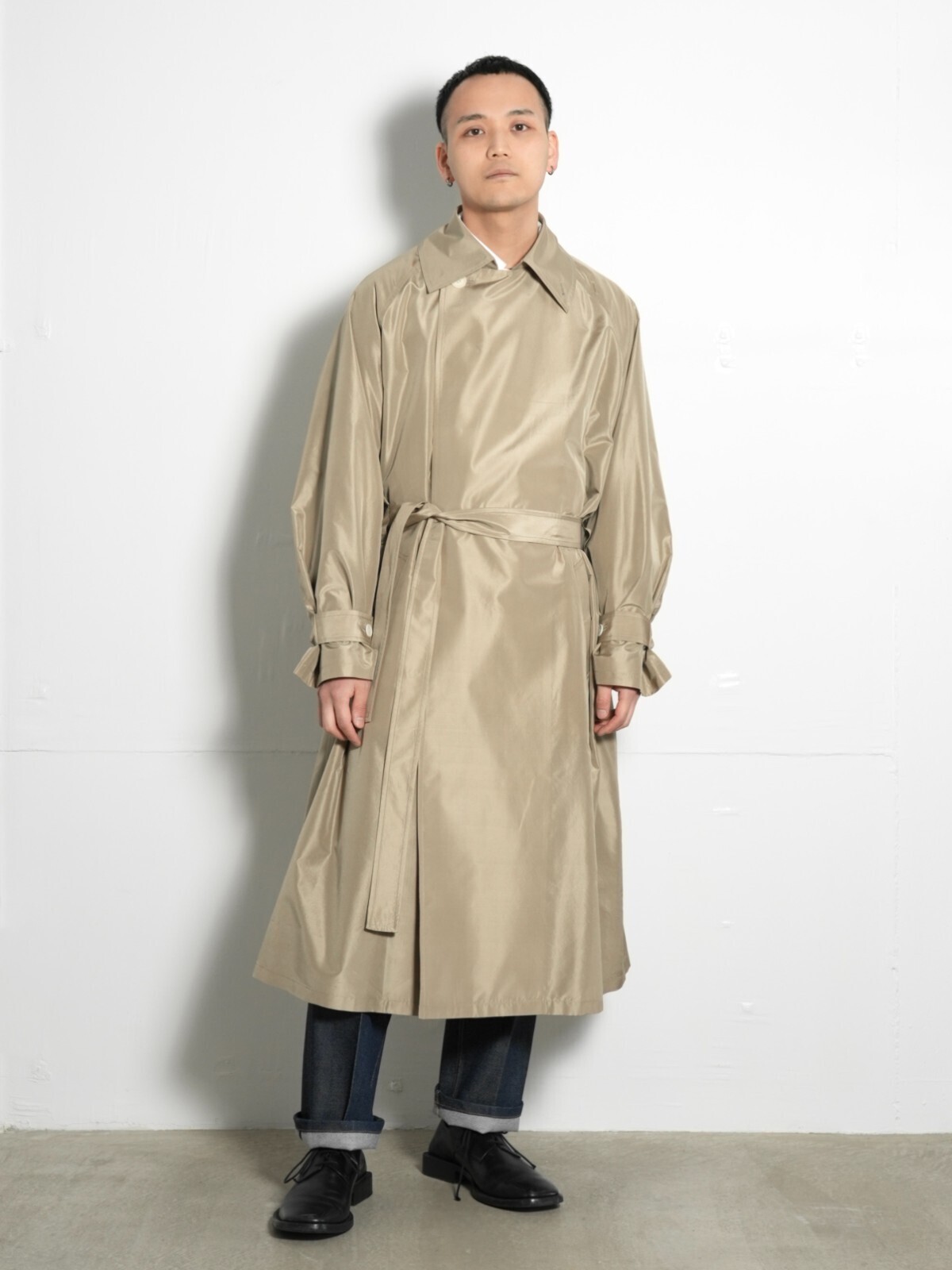 シルクシャンタンラップトレンチコート - ブラン ワイエム レディース