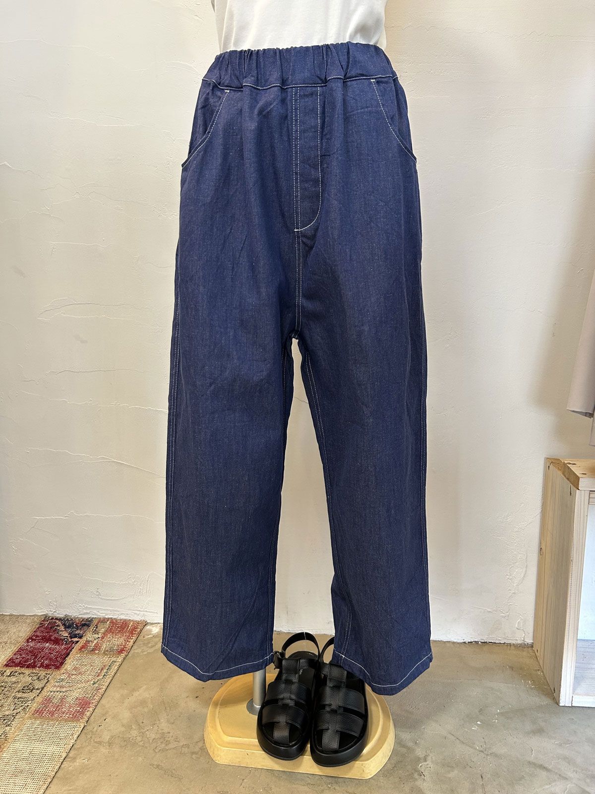 NARU - 綿麻ムラデニムノッポパンツ インディゴ | ravii ONLINE STORE