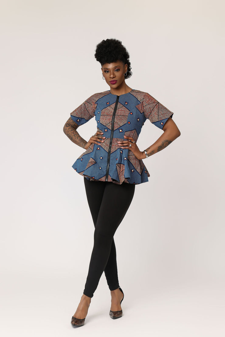 Funmi African Print Peplum Top – Ray Darten