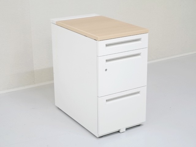 中古｜内田洋行｜スカエナ｜3段ワゴン（固定方式ダイヤル錠タイプ