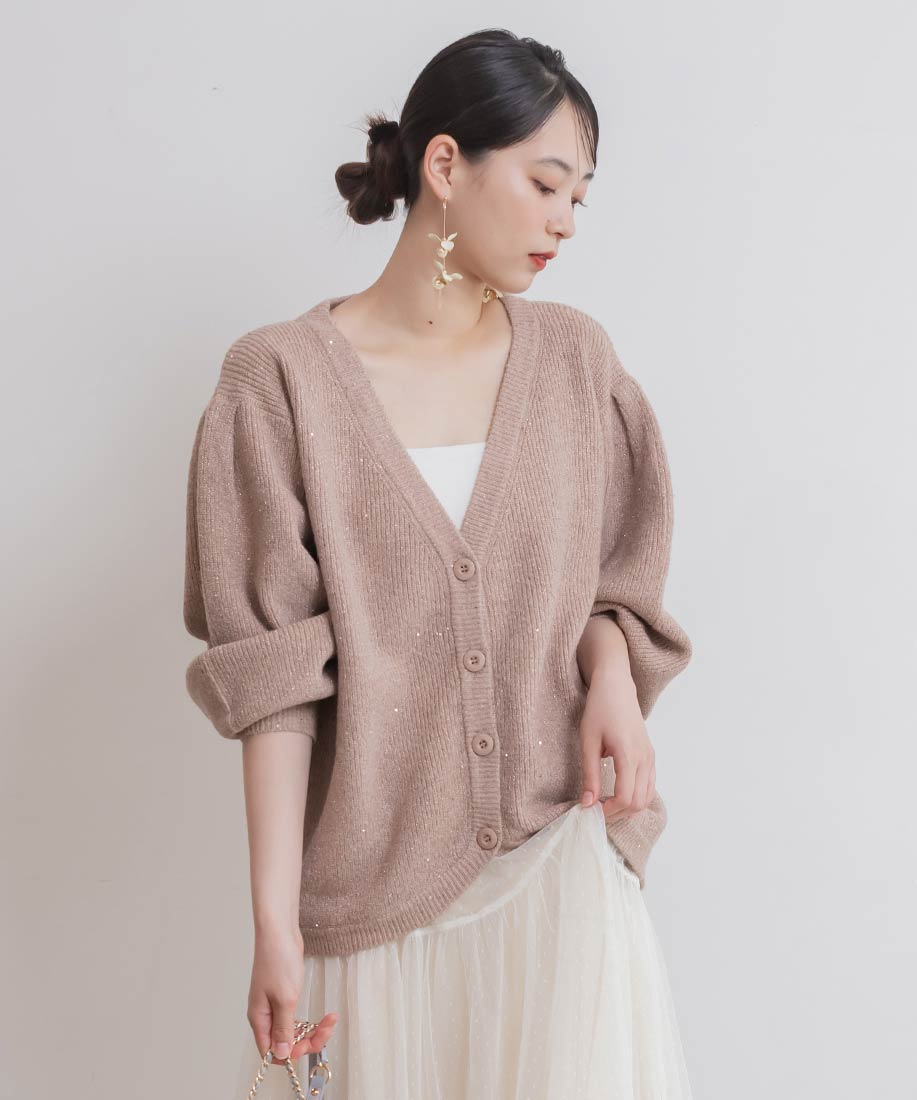 SALE】スパンコールラメ混ニットカーディガンRANDA公式サイト