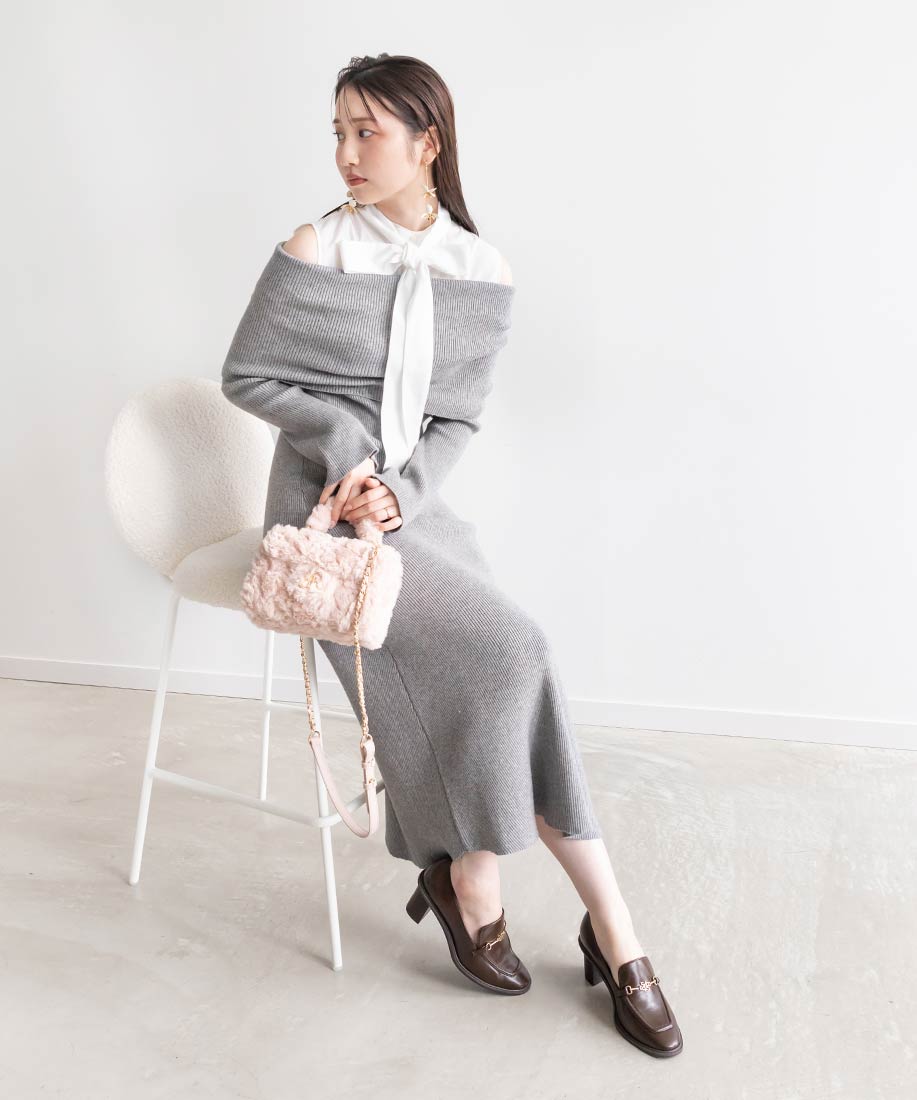 SALE】オフショルドッキングニットワンピースRANDA公式サイト