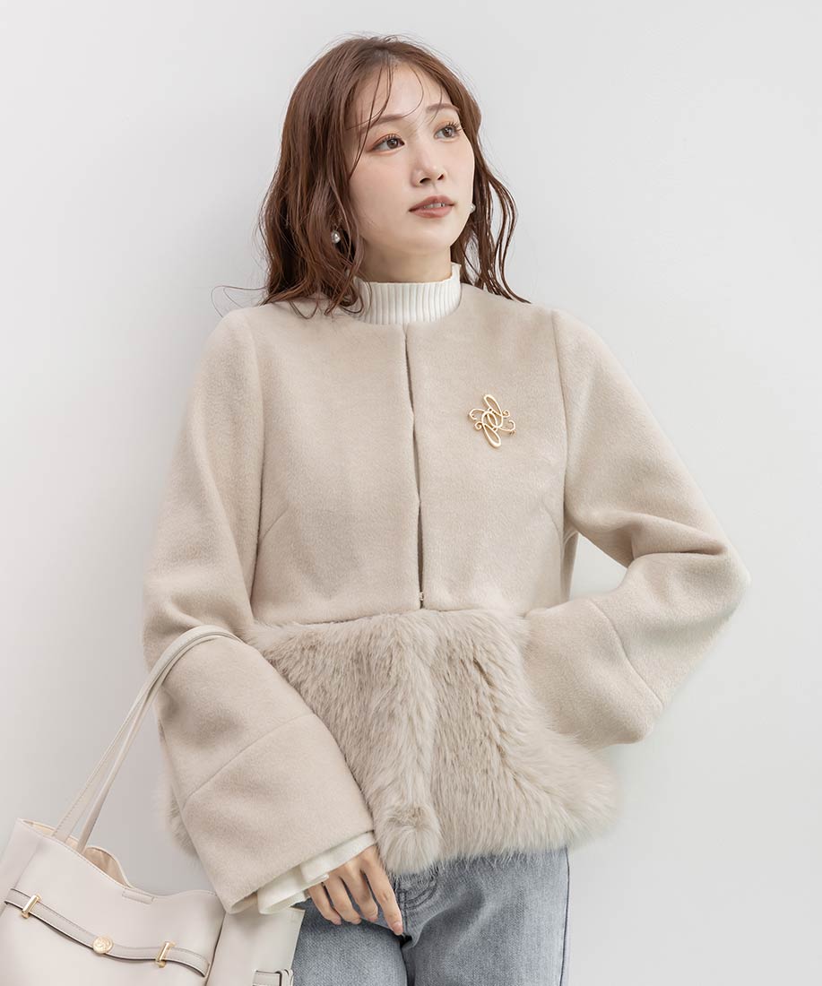 SALE】2WAY フェイクファーショートジャケットRANDA公式サイト