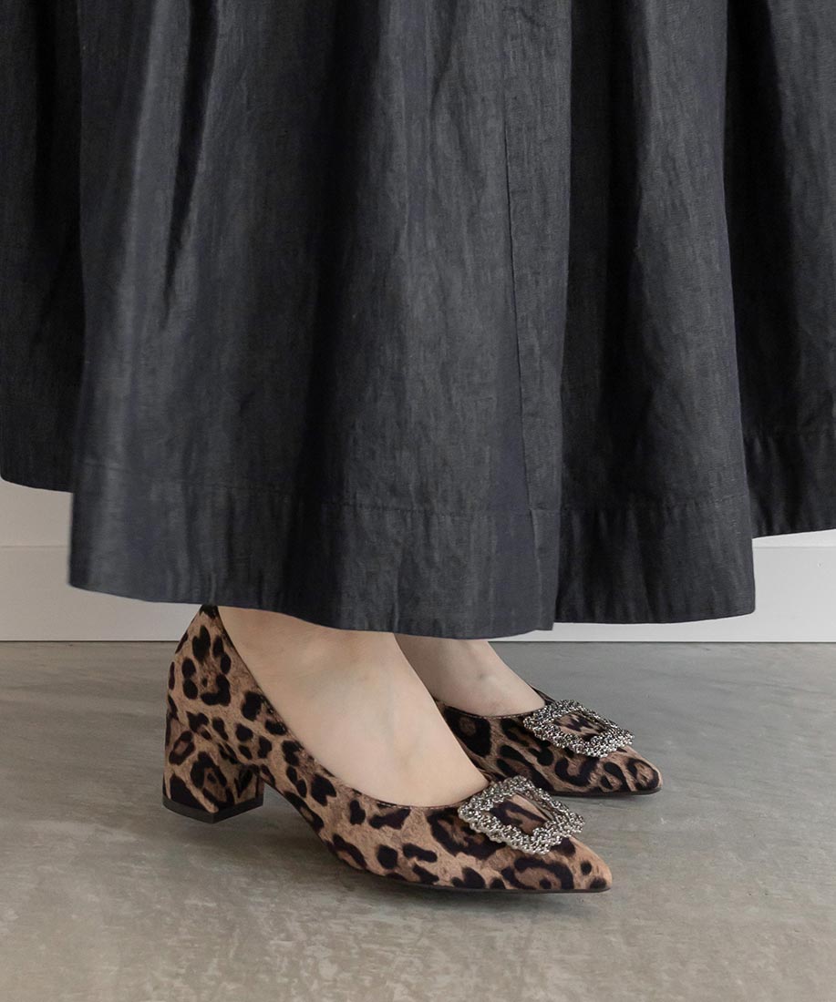 SALE】ビジューパーツチャンキーヒールパンプス｜RANDA公式サイト