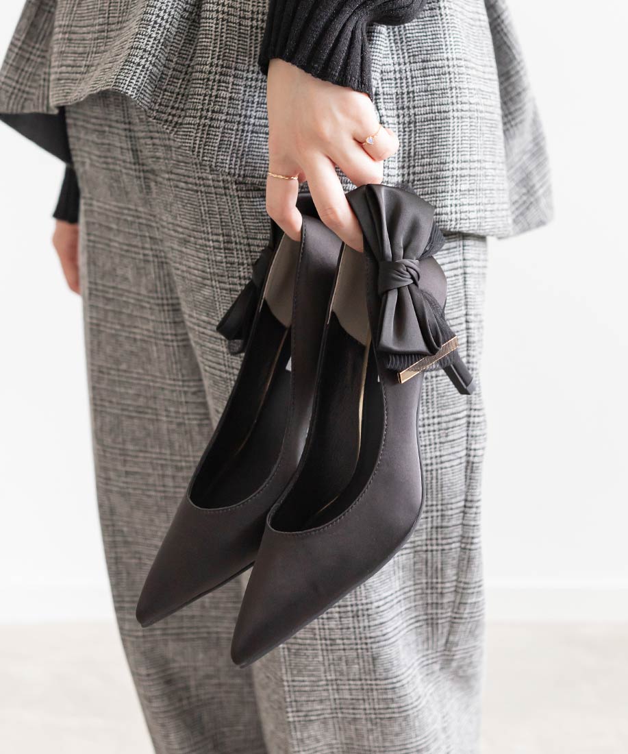 SALE】ビッグリボンサテンパンプスRANDA公式サイト