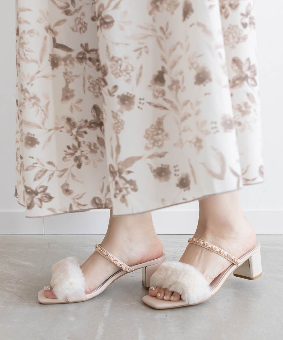 SALE】2WAY ファーベルトミュールサンダルRANDA公式サイト