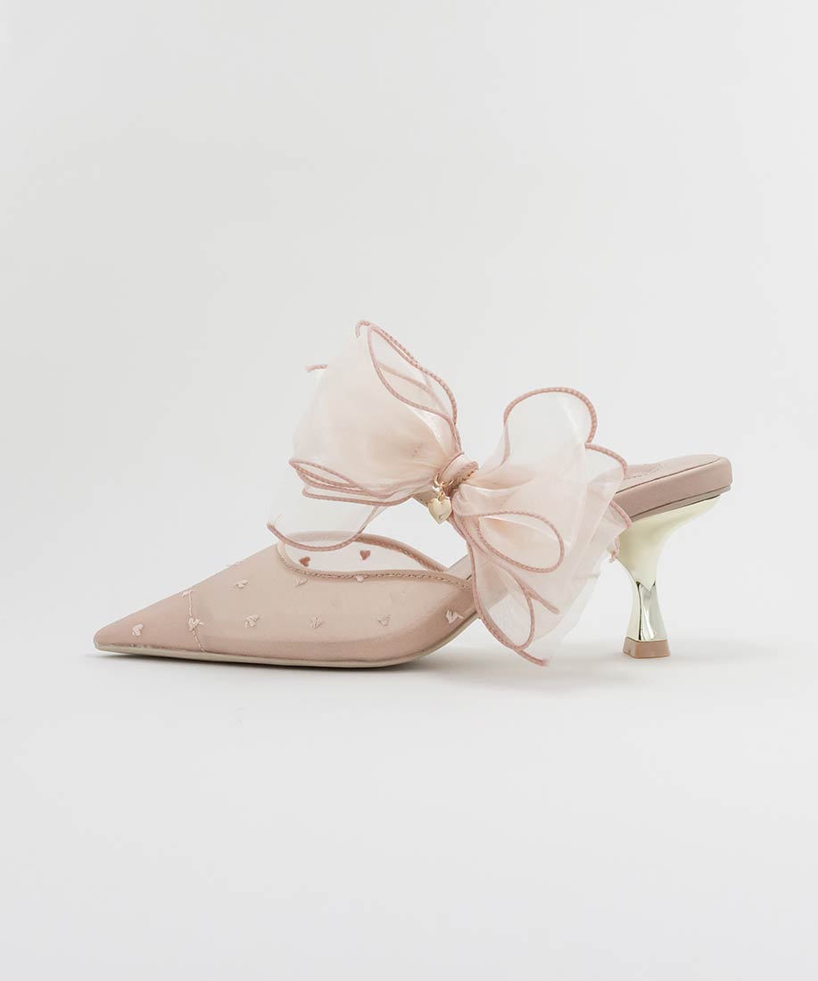 HEART COLLECTION】シフォンリボンハートミュールパンプスRANDA公式サイト