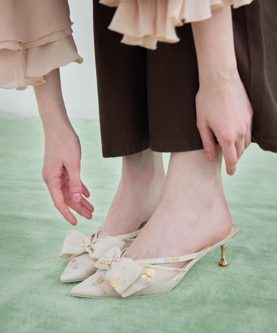 シアーリボンミュールパンプスRANDA公式サイト