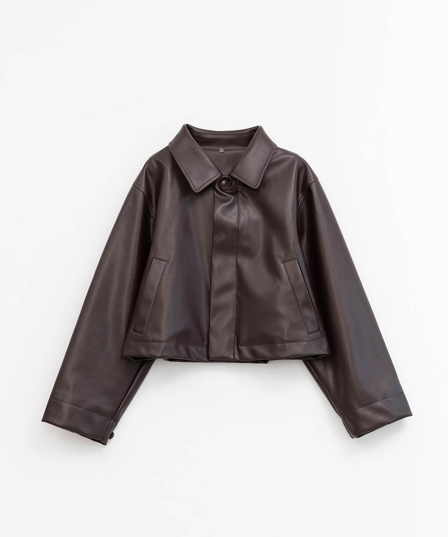 SALE】【選べる丈感】2WAY ファー襟付きフェイクレザージャケットRANDA