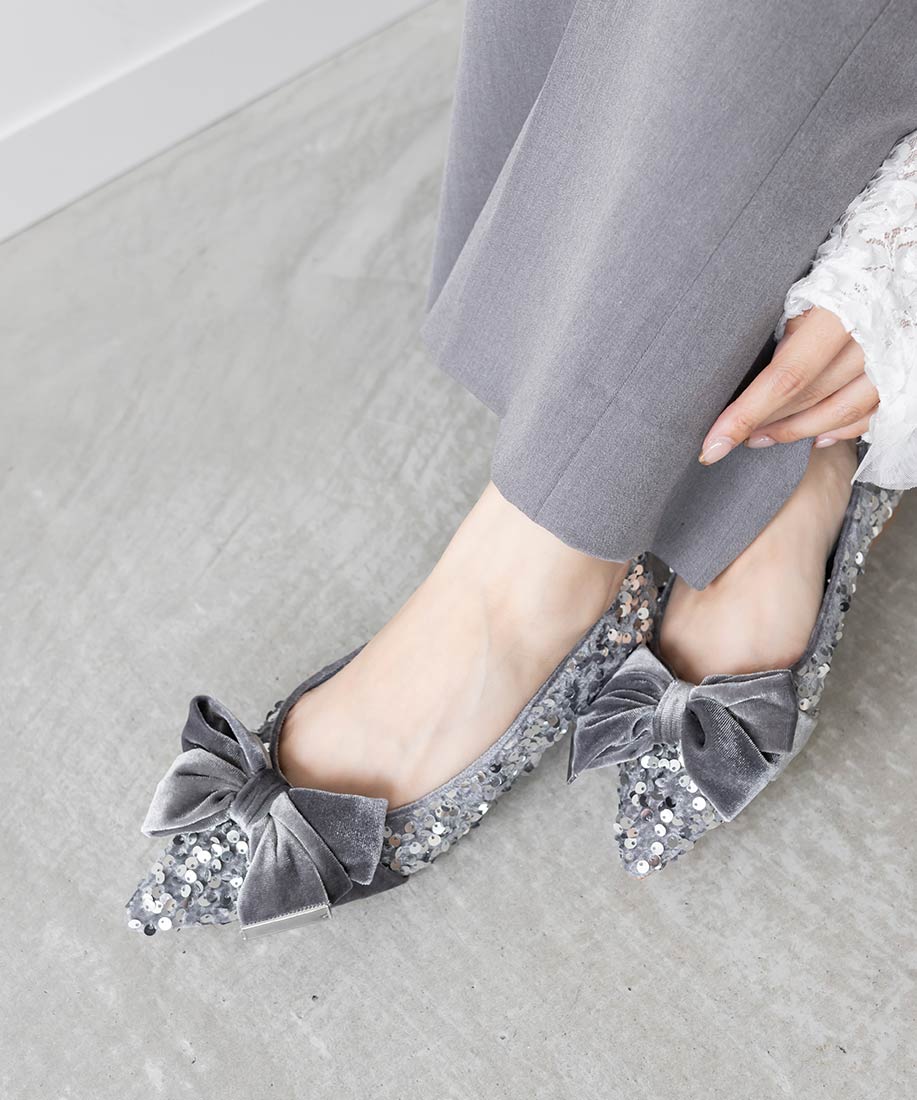 SALE】ベロアリボンフラットシューズRANDA公式サイト