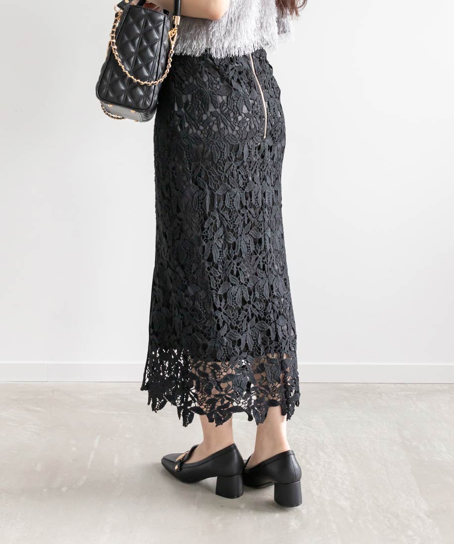 SALE】ケミカルレースミモレ丈スカートRANDA公式サイト