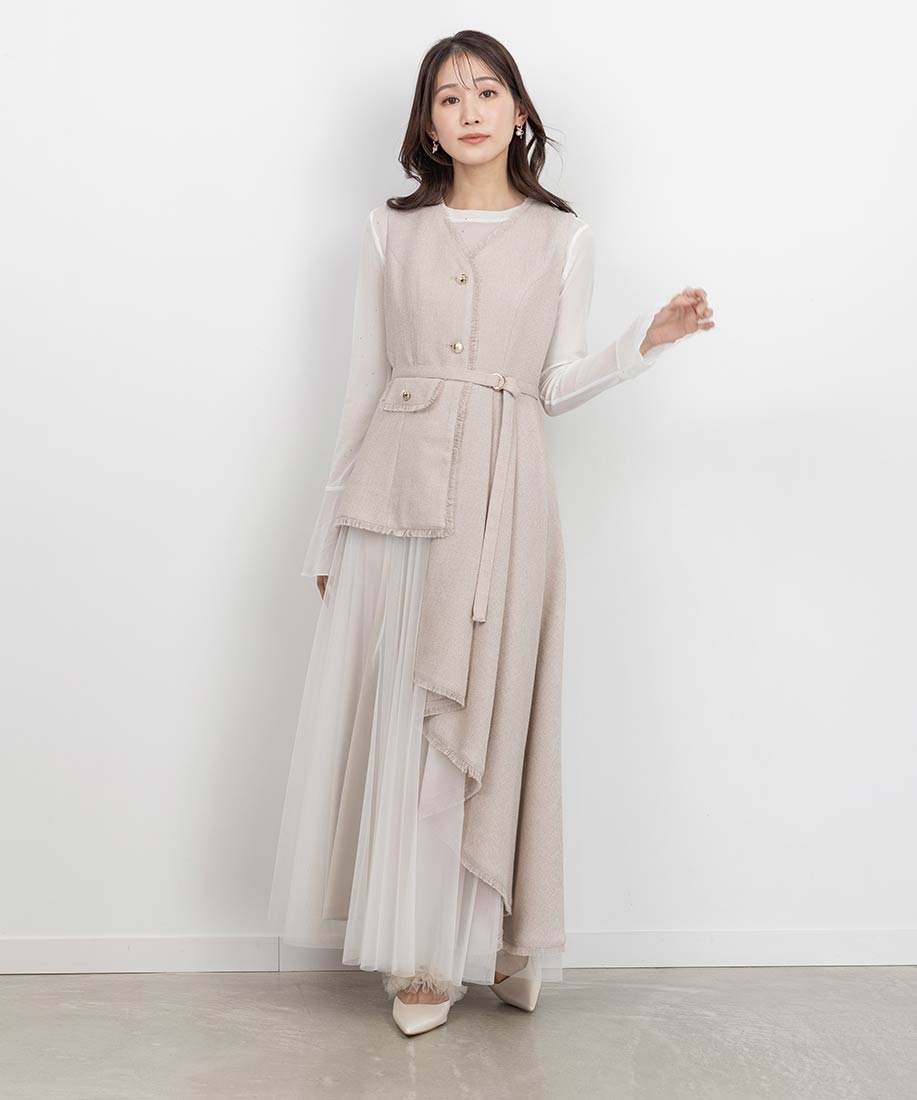 チュールレイヤードジャケットワンピースRANDA公式サイト