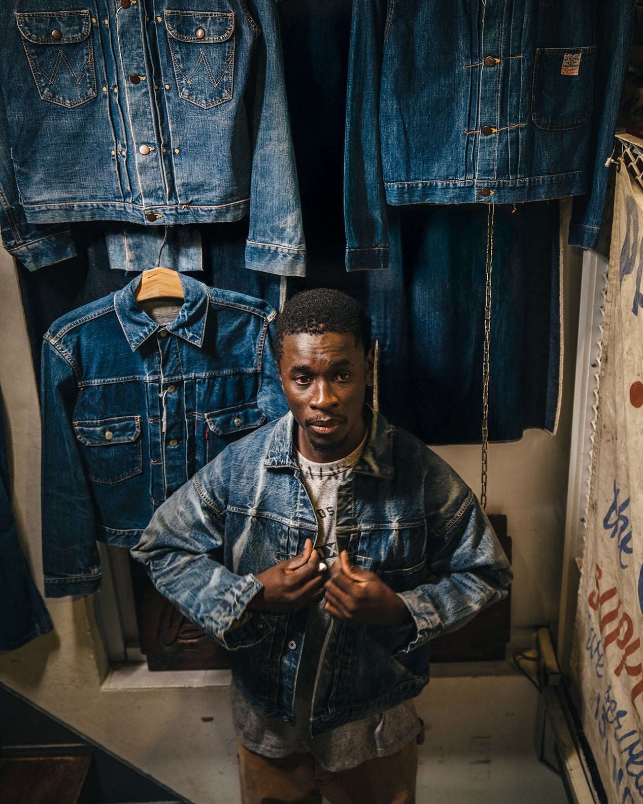 SAINT Mxxxxxx]BJ_DENIM JACKET/DAMAGE/BLUE(SM-HR8-0000-C39) – R&Co.