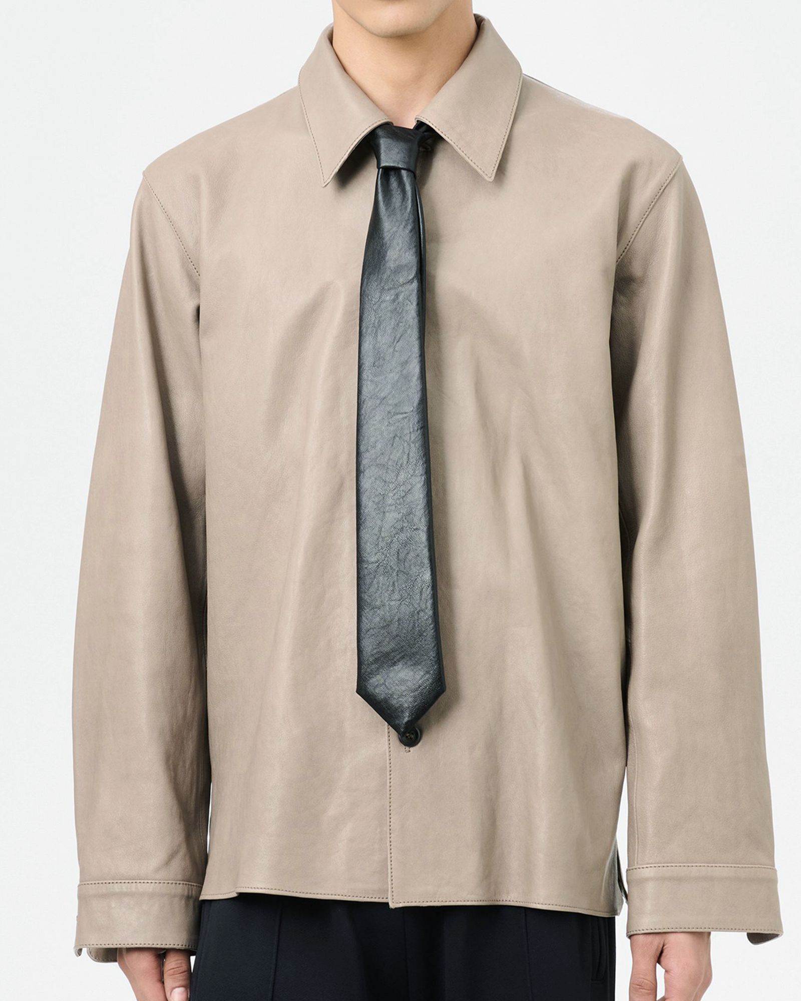 OUR LEGACY - TIE Black Real Fake Leather | River