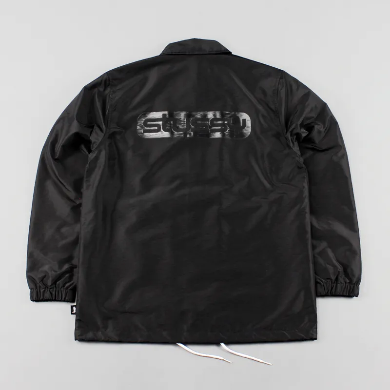 Mens black Stussy coach coat jacket
