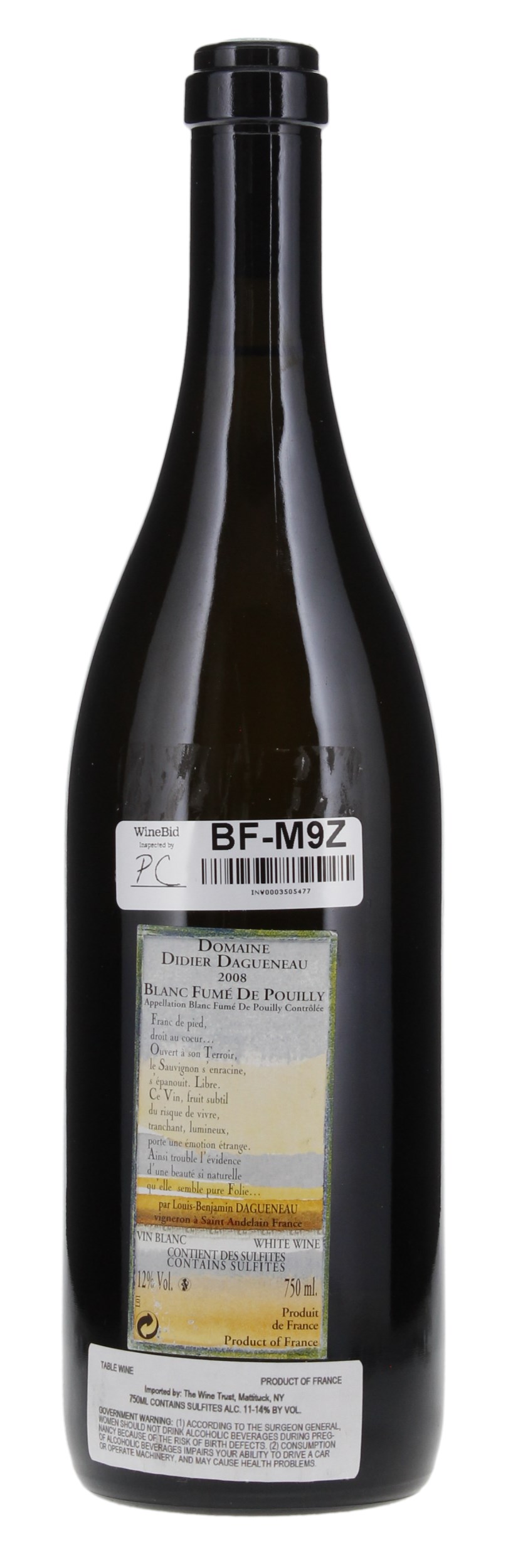 2008 Domaine Didier Dagueneau Pouilly Fume Asteroide Sauvignon