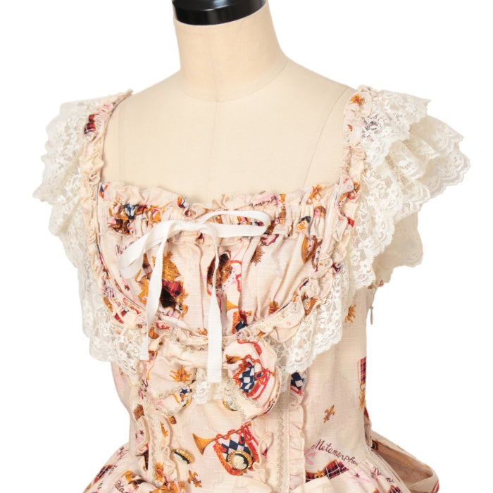 USED】オールドエンブレムティアードジャンパースカート