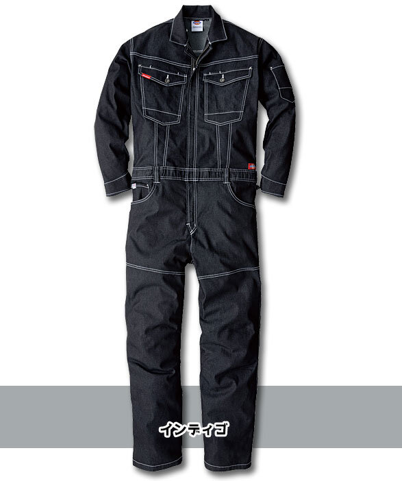公式]D-706 Dickies（ディッキーズ）ストレッチデニム長袖ツナギ服