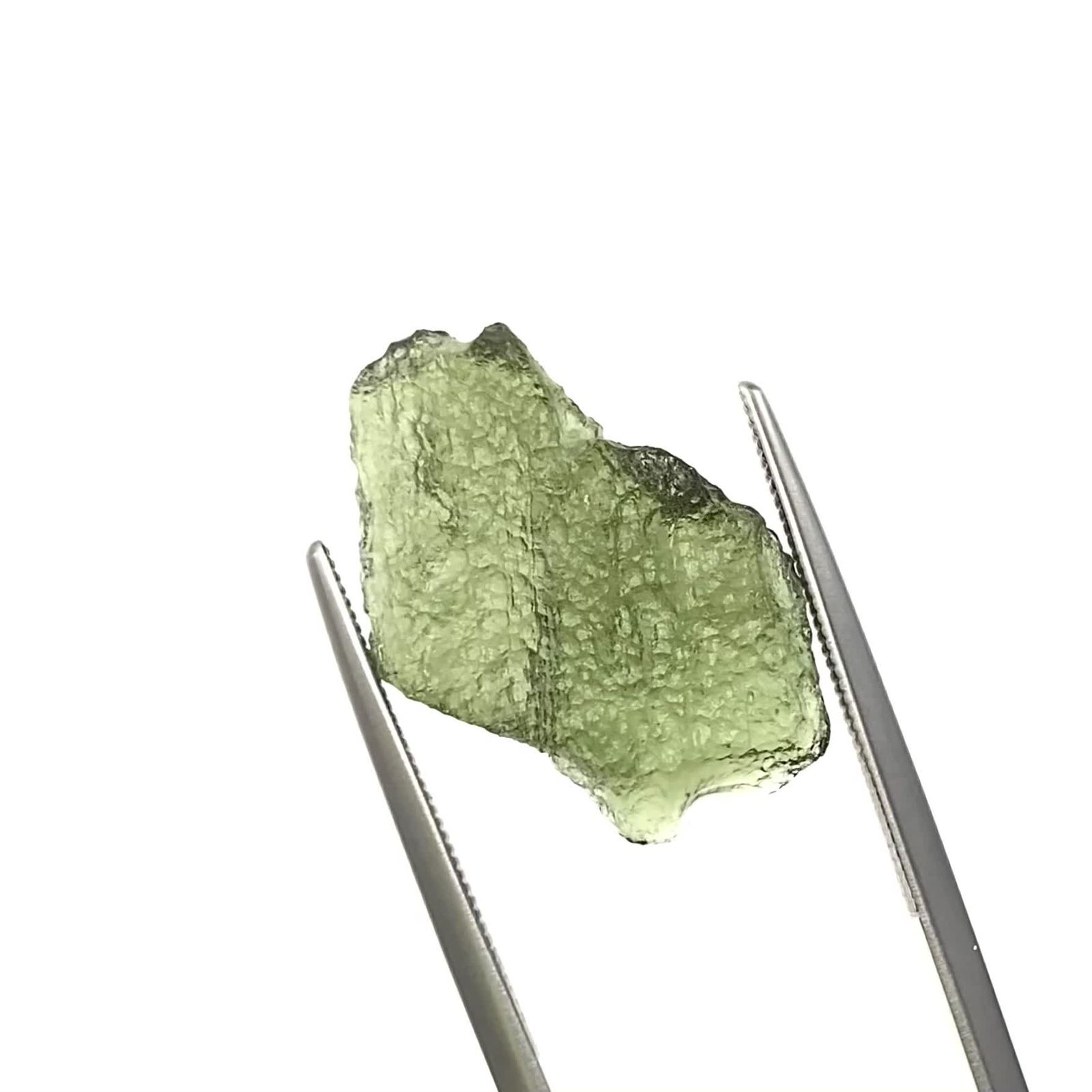 モルダバイト 原石 発見地：旧チェコスロバキア 7.27ct / 15.6x19.1mm