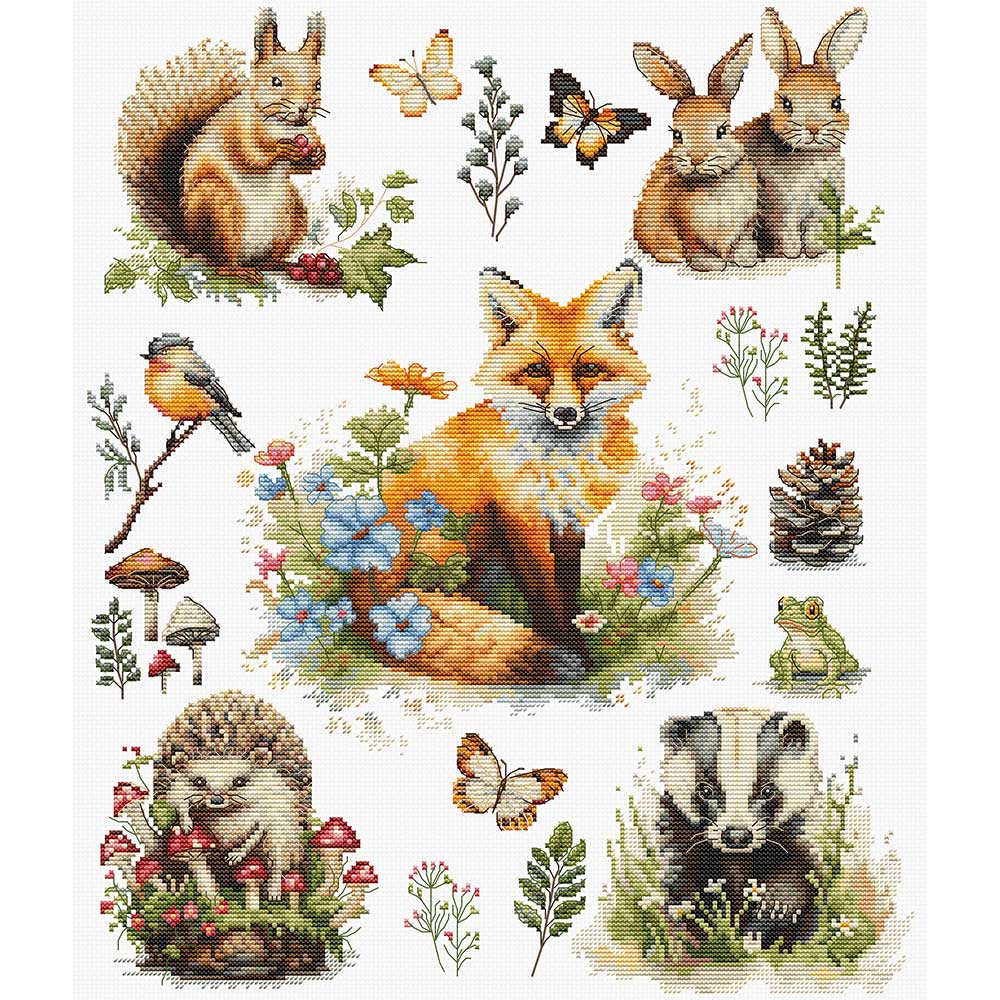 クロスステッチキット「フォレストアニマル」: キット｜手づくりタウン