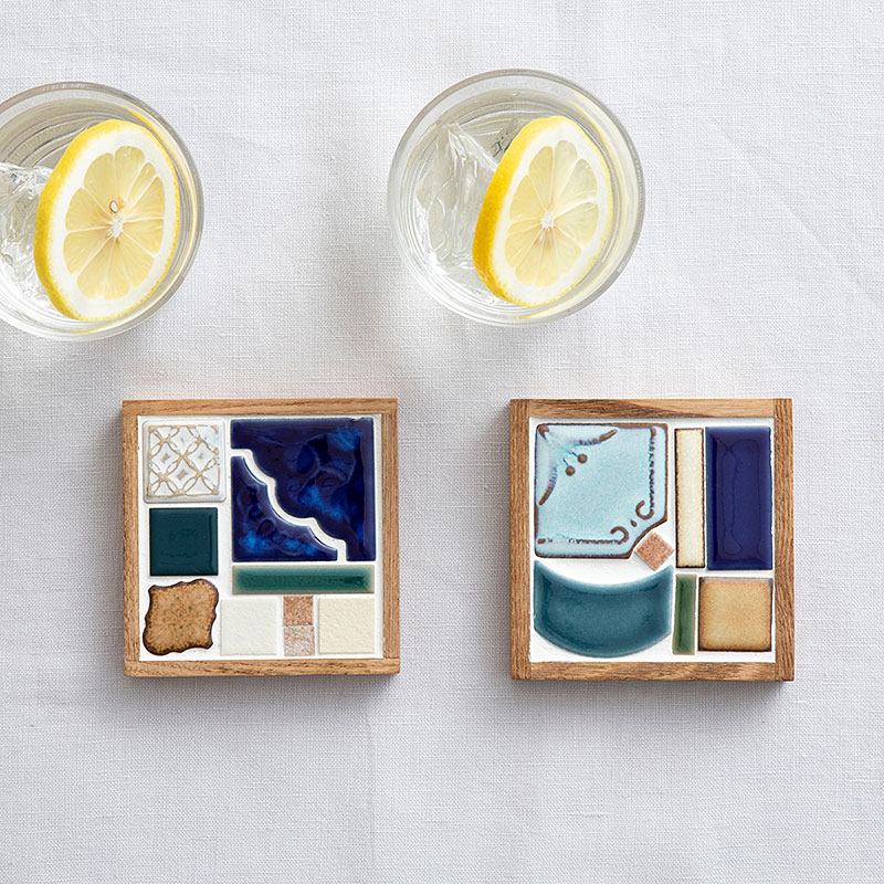 瑠璃色タイルのコースター2個セット: キット｜手づくりタウン by 日本