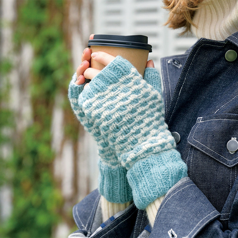 レシピ〉水色のハンドウォーマー: レシピ｜手づくりタウン by 日本