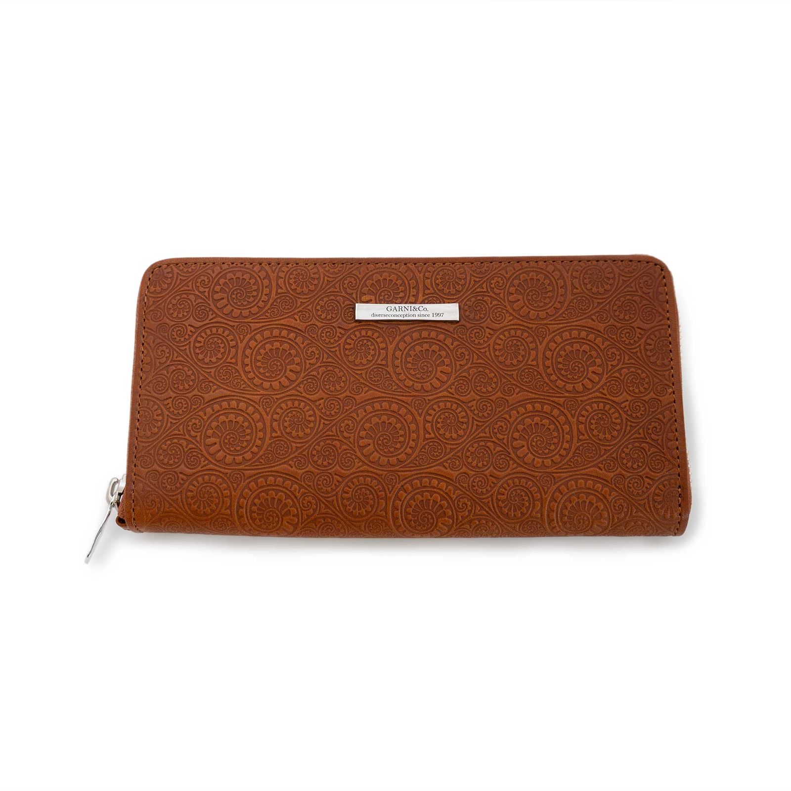 GARNI - Vine Pattern Zip Long Wallet / ブラウン | Tempt