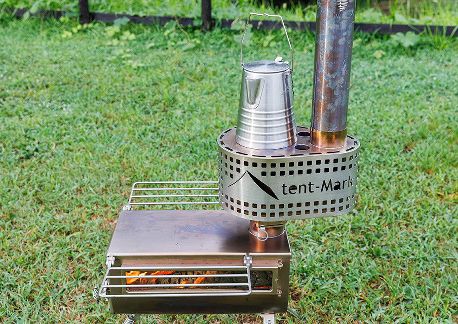 M*9様 【絶盤/未使用/煙突付】 テンマク デザイン iron stove 薪 tent