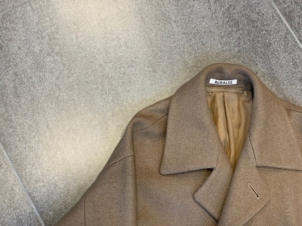 AURALEE/オーラリーよりウールシルクメルトンステンカラーコートの入荷