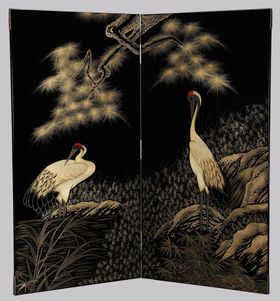 屏風 夫婦鶴沈金 3,630,000円 | 輪島塗の塗師屋 輪島漆器大雅堂（公式