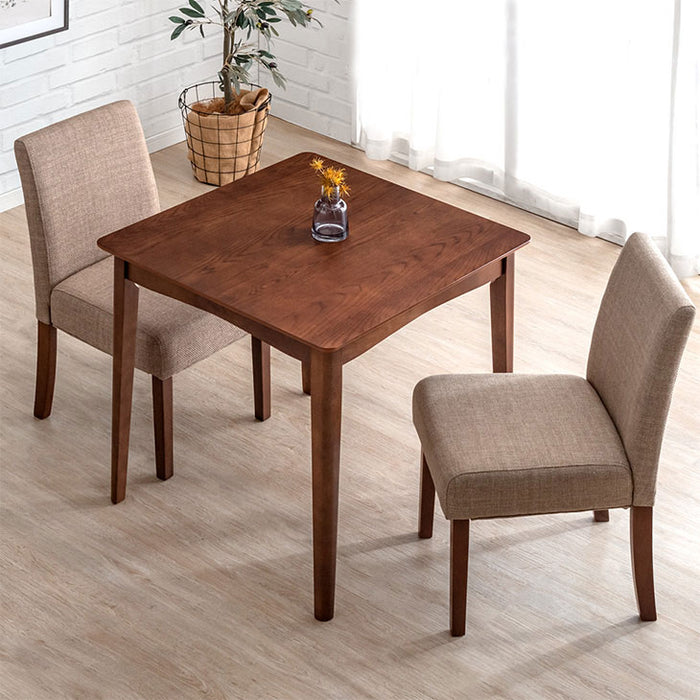 幅75cm］ファブリック ダイニング3点セット 2人掛け 小さめ 木製