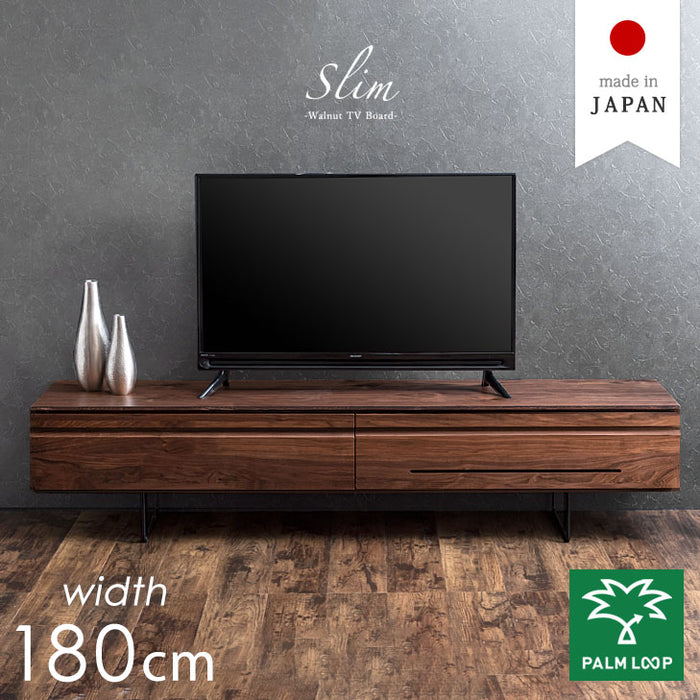 幅180] ウォールナット無垢材 国産 完成品 テレビ台 【超大型商品