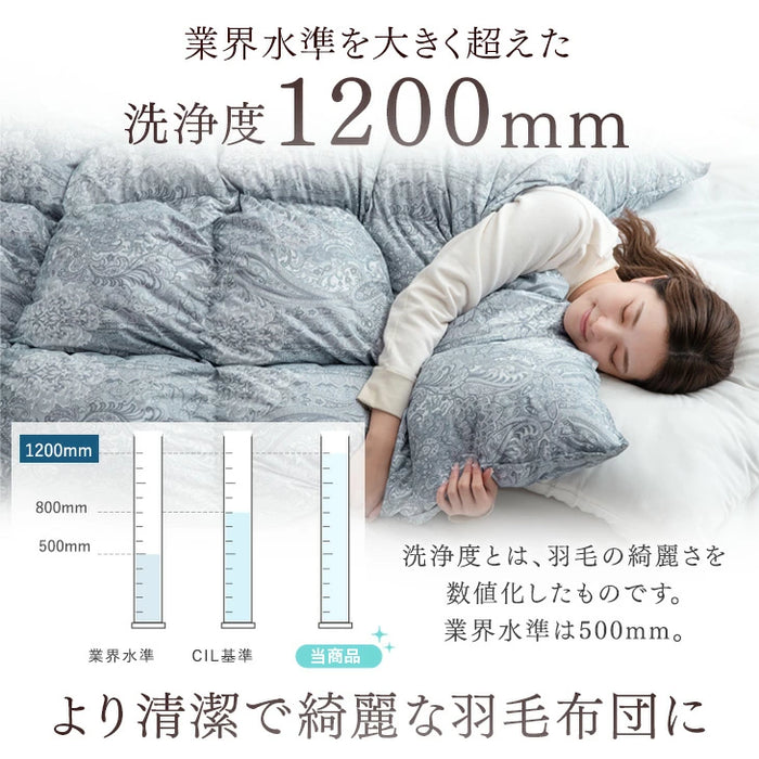 クリアランス】[ダブル] 羽毛布団 ホワイトダックダウン93％ 日本製