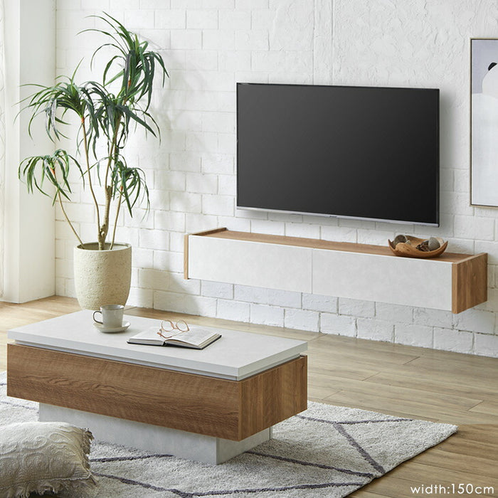 幅180］テレビ台 壁掛け フロートタイプ 完成品 国産 引き出し収納付き