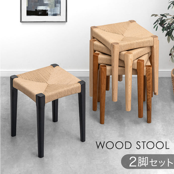 2脚セット］天然木アッシュ ダイニングチェア スツール 完成品