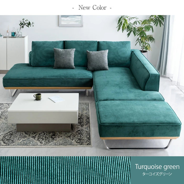 4人掛け コーデュロイソファ カウチソファ L字 コーナーソファ【玄関