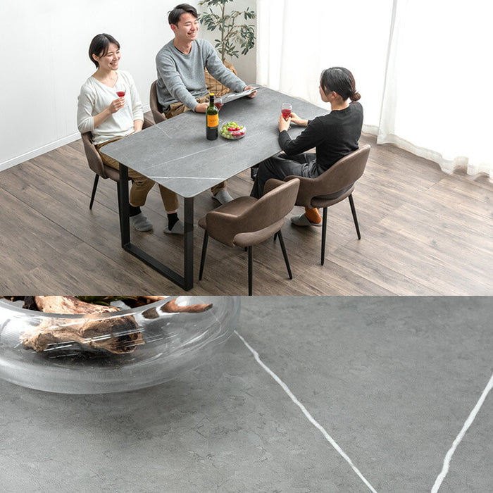 幅180cm]【玄関渡し】 4人掛け セラミック ダイニングテーブル 単品 黒