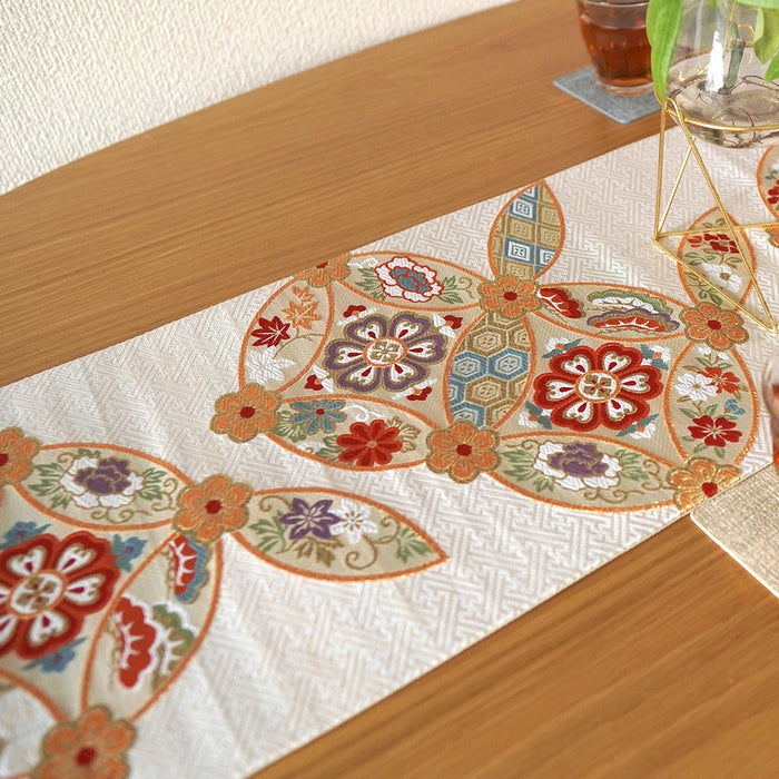 30×200cm］西陣織 テーブルランナー 花柄 織物 日本製 食卓 ギフト