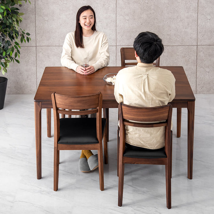 2脚セット］ダイニングチェア ウォールナット 無垢 完成品〔48100011