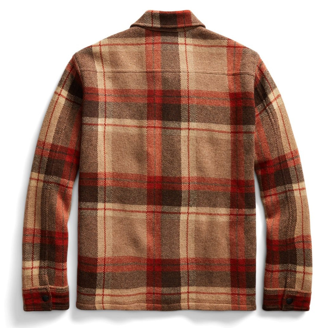 RRL by Ralph Lauren Plaid Wool Workshirt Jumper Orange Tan Multi