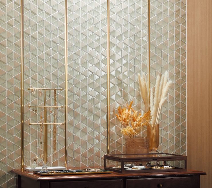 リクシル(INAX) ガラス&大理石ミックスモザイク パールミックスNX 45