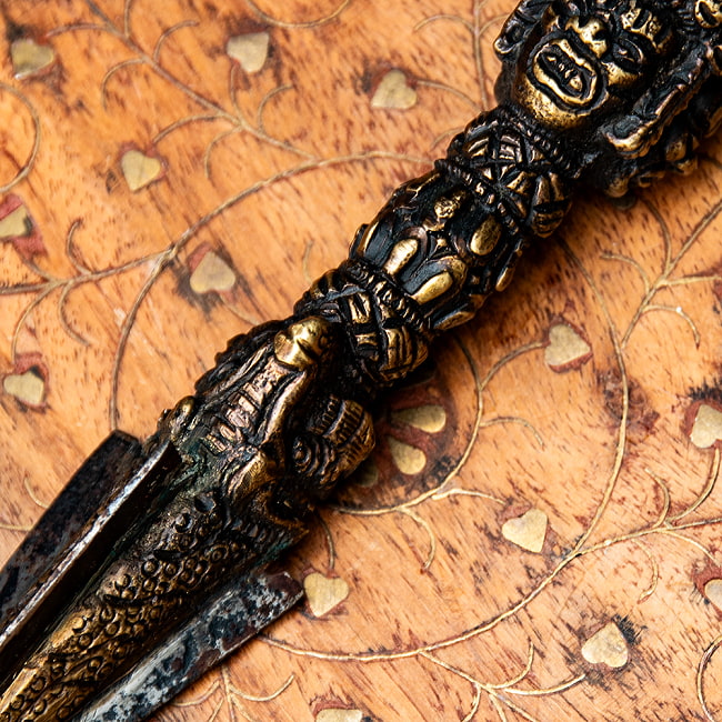 アンティーク調 チベット仏教法具 ヴァジュラ・キラヤ プルバ - 20cm