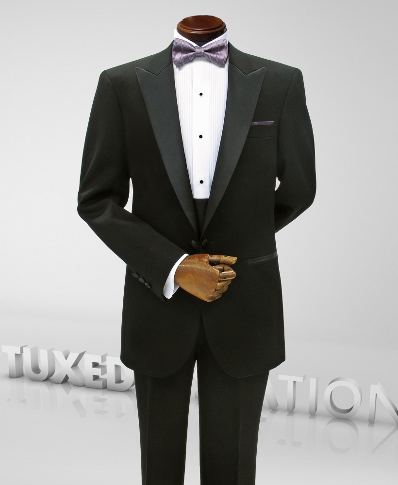 タキシード T018 ピークドラペル バイオレット蝶タイ 格安レンタル