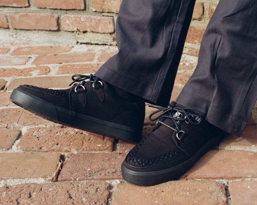 Black Basic Twill D-Ring Vegan Sneakers