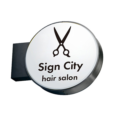 袖（突出し）看板】三和サインワークス 600丸アルミLEDブラック LXS13