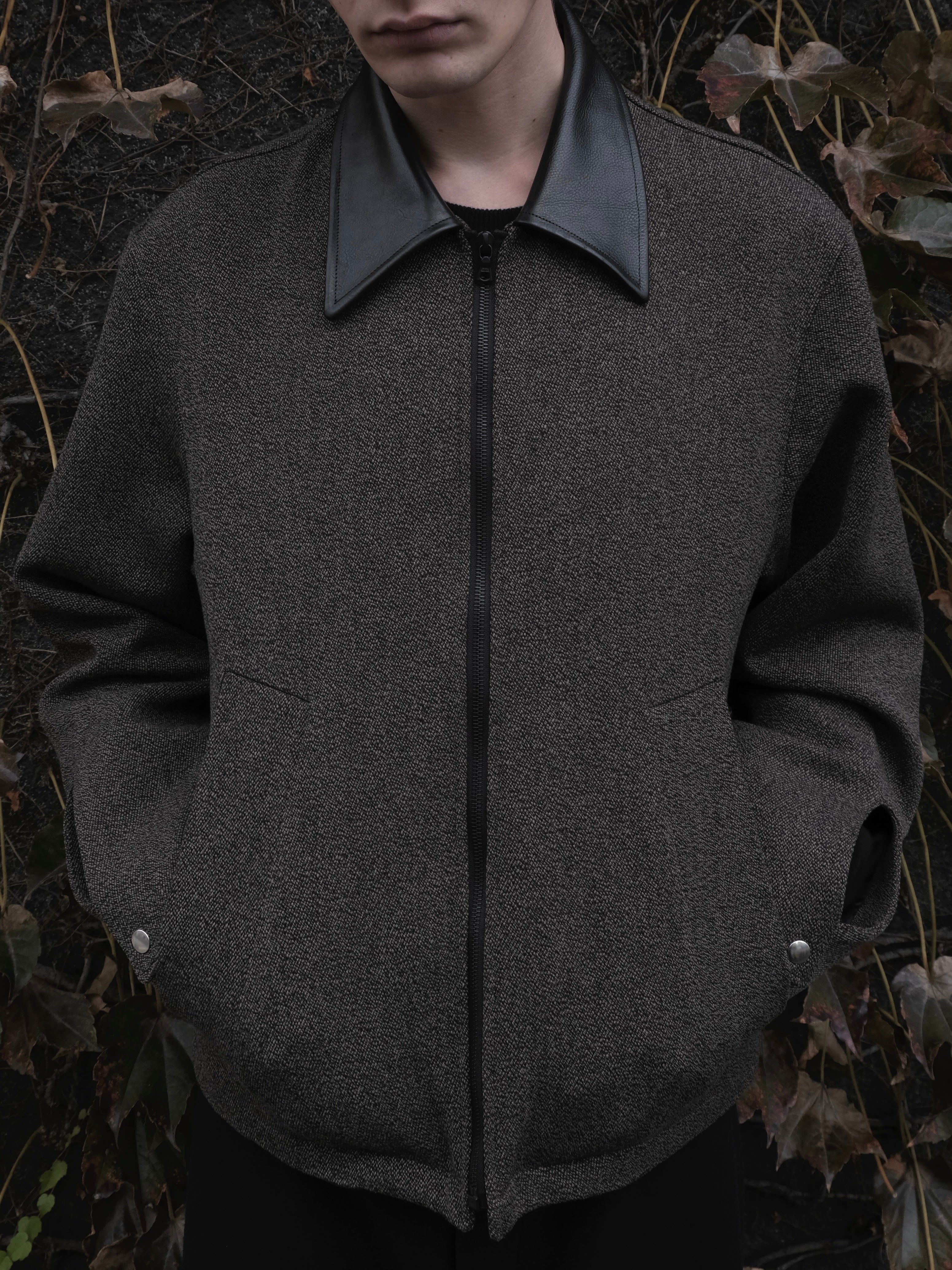 Relaxed Jacket in Wool/Leather – VUJA DÉ