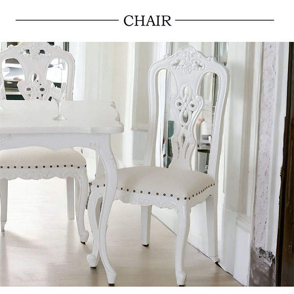 輸入家具 イングランド式 クラシックダイニングセット5P ホワイト